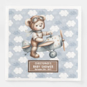 Teddy Bear Pilot servetten gepersonaliseerd Baby s (Voorkant)