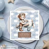 Teddy Bear Pilot servetten gepersonaliseerd Baby s