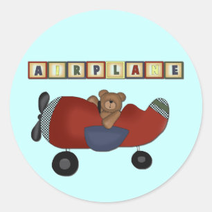 Teddy Bear Pilot Tshirts en Gifts Ronde Sticker