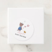 Teddy Bear Pink Baby shower Bedankjes Labels (In situ)