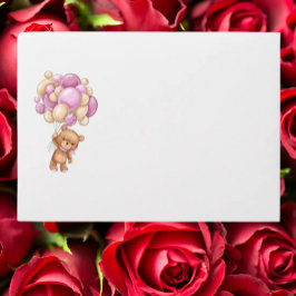 Teddy Bear Pink Baby shower Envelope Envelop