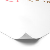 Teddy Bear Pink Baby shower Welkomstteken Poster (Hoek)