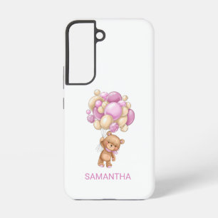 Teddy Bear Pink-ballon Samsung Galaxy Hoesje