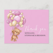 Teddy Bear PINK-ballonnen Briefkaart (Voorkant)