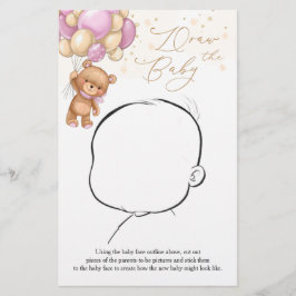 Teddy Bear Pink-ballonnen tekenen het Baby-spel