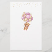 Teddy Bear Pink-ballonnen tekenen het Baby-spel (Achterkant)
