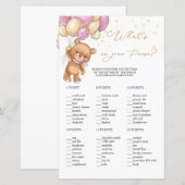 Teddy Bear Pink-ballonnen Wat zit er in je paarden (Voorkant / Achterkant)