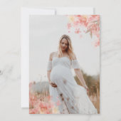 Teddy Bear Pink Balloon Baby shower Foto Kaart (Achterkant)