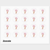 Teddy Bear Pink BALLOON bedankt Ronde Sticker (Vel)