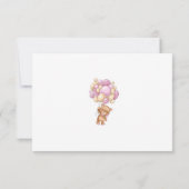 Teddy Bear Pink Balloons Baby shower Dank u (Achterkant)