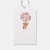Teddy Bear Pink Balloons Baby shower Dank u Cadeaulabel (Achterkant)