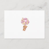 Teddy Bear Pink Balloons Baby shower Dank u Informatiekaartje (Achterkant)