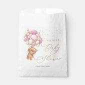 Teddy Bear Pink Balloons Baby shower Favor Bag Bedankzakje (Voorkant)