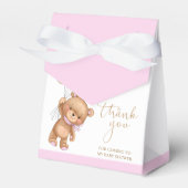Teddy Bear Pink Balloons Baby shower Favor Box Bedankdoosjes (Voorkant Zijde)