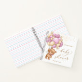Teddy Bear Pink Balloons Baby shower Guest Book Notitieboek (Binnen)