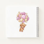 Teddy Bear Pink Balloons Baby shower Guest Book Notitieboek (Achterkant)