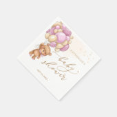 Teddy Bear Pink Balloons Baby shower Napkins Servet (Hoek)