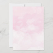 Teddy Bear Pink Balloons Gold Stars Baptisme Kaart (Achterkant)