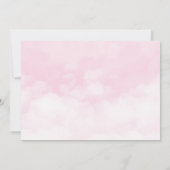 Teddy Bear Pink Balloons Gold Stars Foto Baptisme Kaart (Achterkant)