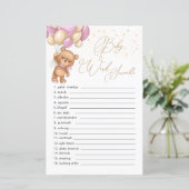 Teddy Bear Pink Balloons Word Scramble Game (Staand voorkant)