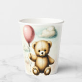 Teddy Bear Pink Barly Wake Baby shower Papieren Bekers (Achterkant)