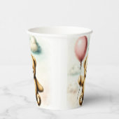 Teddy Bear Pink Barly Wake Baby shower Papieren Bekers (Rechts)