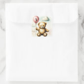 Teddy Bear Pink Barly Wake Baby shower Vierkante Sticker (Tas)