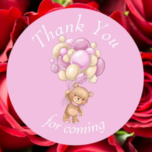 Teddy Bear Pink bedankt Ronde Sticker