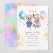  Teddy Bear Pink Blue Baby Kaart (Voorkant / Achterkant)