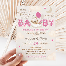 Teddy Bear Pink Boho Girl Baby shower