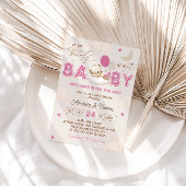 Teddy Bear Pink Boho Girl Baby shower Kaart