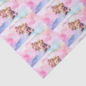 Teddy Bear Pink Bow Gold Crown Happy Birthday Tissuepapier (Detail)