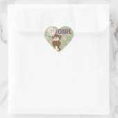 Teddy Bear Pink en Green Hart Sticker (Tas)