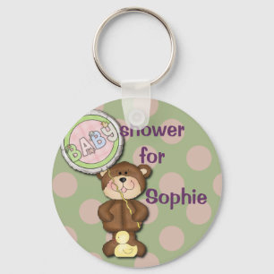 Teddy Bear Pink en Green Sleutelhanger
