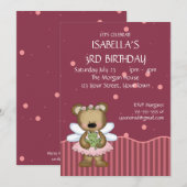  Teddy Bear Pink Fairy Princess Kaart (Voorkant / Achterkant)