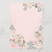 Teddy Bear Pink Floral Balloons Girl Baby shower Kaart (Achterkant)