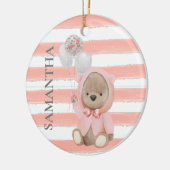 Teddy Bear Pink Girl's persoonlijke Baby Gift Keramisch Ornament (Links)