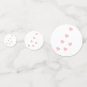 Teddy Bear Pink Hearts Tafel Confetti (Achterkanten)