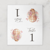 Teddy Bear Pink Hot Air Ballon Place Card Plaatskaartje (Buitenkant ongevouwen)
