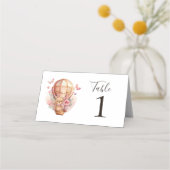 Teddy Bear Pink Hot Air Ballon Place Card Plaatskaartje (Achterkant)