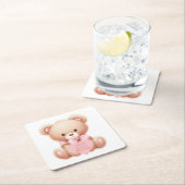 Teddy Bear Pink Kartonnen Onderzetters (Insitu)