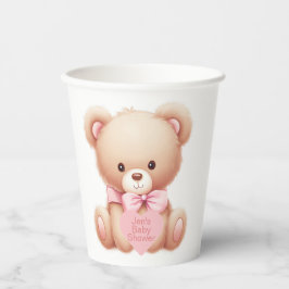 Teddy Bear Pink Papieren Bekers