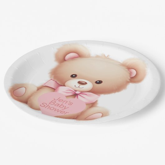 Teddy Bear Pink Papieren Bordje (Gekanteld)