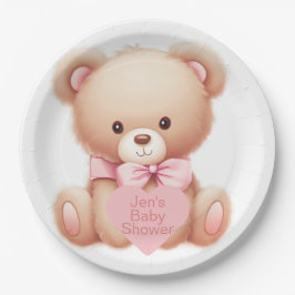 Teddy Bear Pink Papieren Bordje
