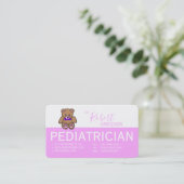Teddy Bear Pink Pediatricia Appointment Card Afsprakenkaartje (Staand voorkant)