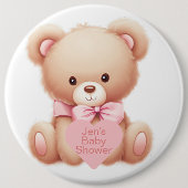 Teddy Bear Pink Ronde Button 6,0 Cm (Voorkant)