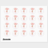 TEDDY BEAR PINK  RONDE STICKER (Vel)