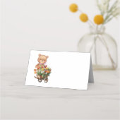 Teddy Bear Pink Rustic Floral Party Table Kaart Plaatskaartje (Achterkant)