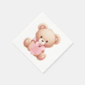 Teddy Bear Pink Servet (Hoek)