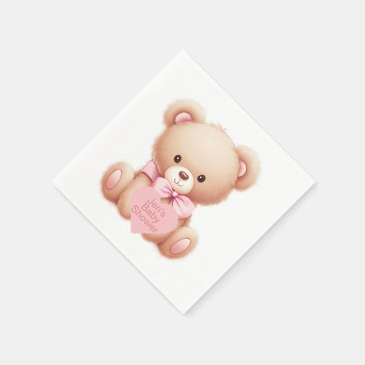 Teddy Bear Pink Servet (Hoek)